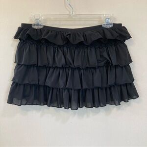 Urban Outfitters Out From Under Sz S Black Ruffled Mini Skirt With Shorts